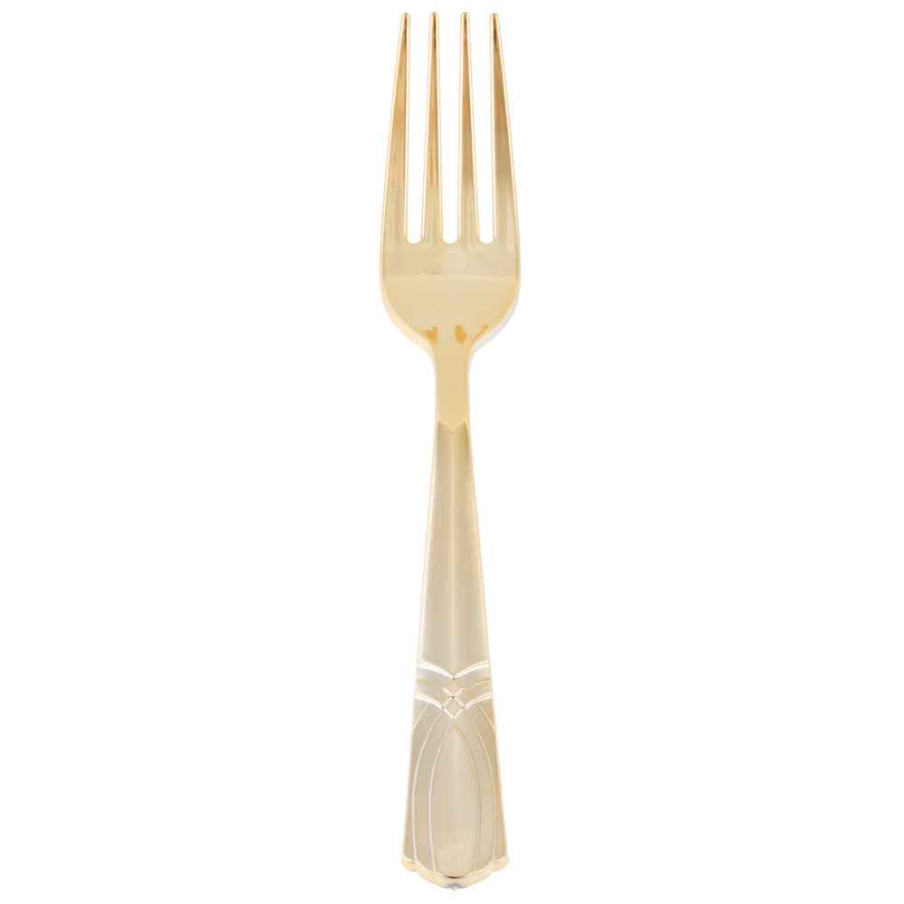 Gold Visions 7" Gold Look Heavy Weight Plastic Fork 400/Case