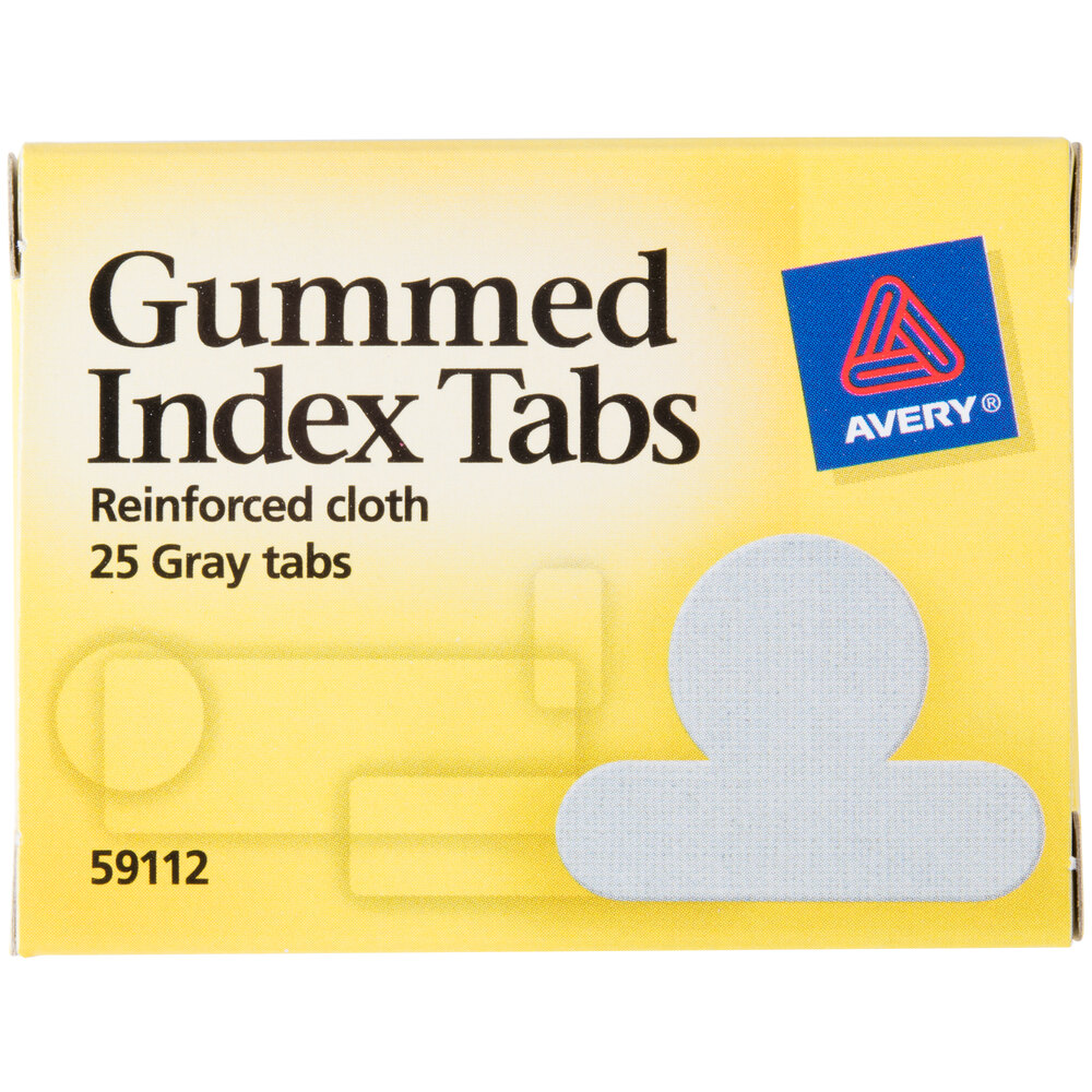 Avery® 59112 1/2" Round Gray Reinforced Cloth Gummed Index Tabs 25/Pack