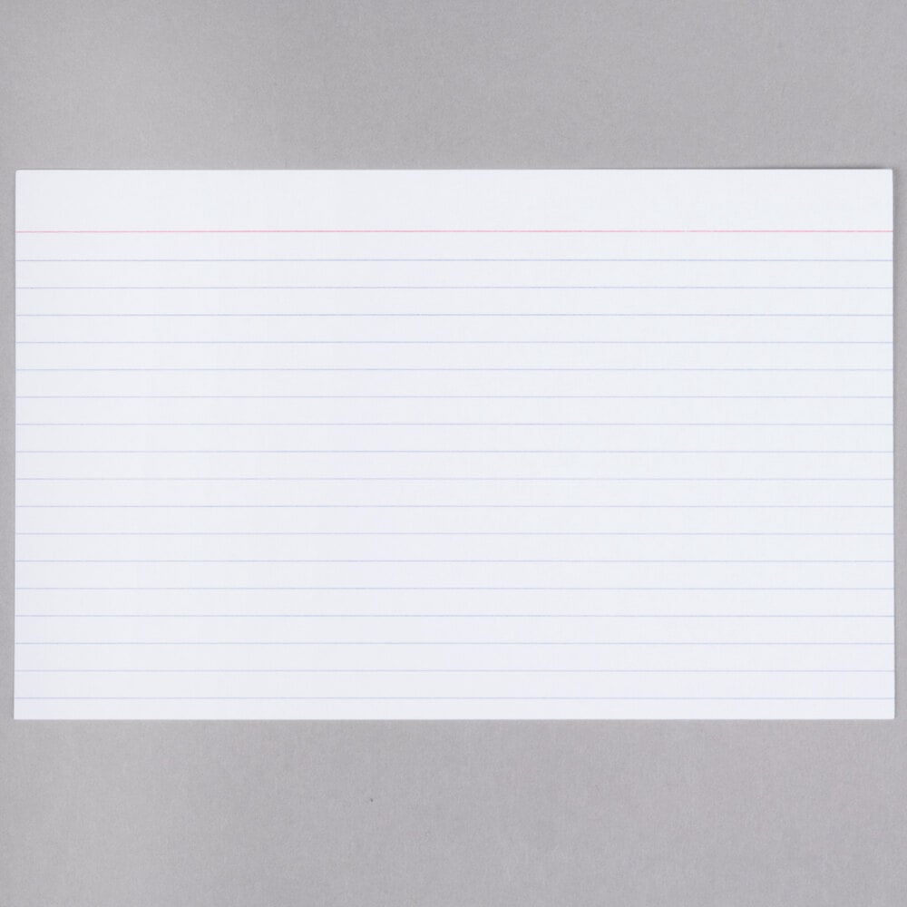 Universal UNV47250 5" x 8" White Ruled Index Cards 100/Pack