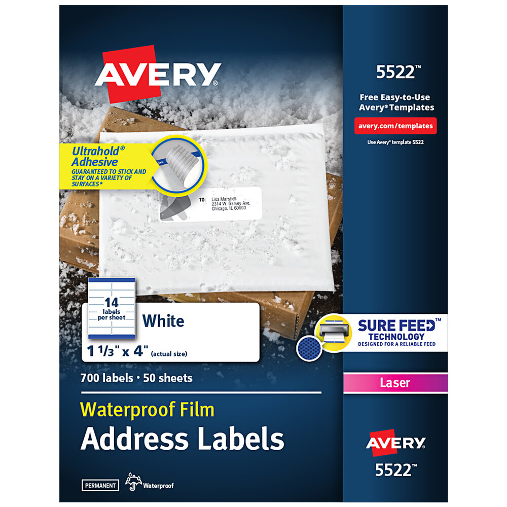 Avery® 5522 TrueBlock 1 1/3