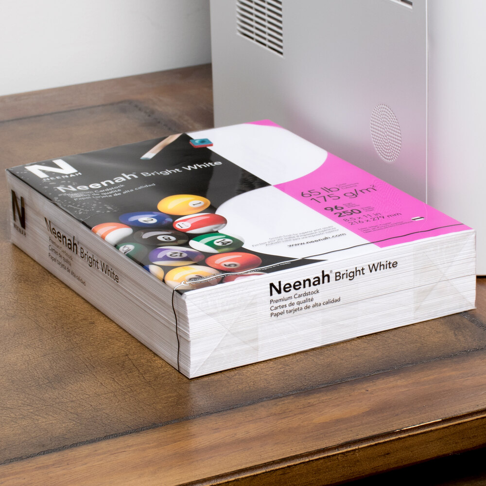 Neenah 91904 8 1/2" x 11" Bright White 65 Smooth Paper Cardstock