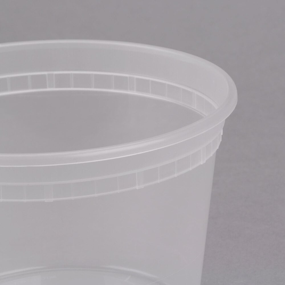 16 oz. Translucent Plastic Deli Container with Lid - milehighsoap