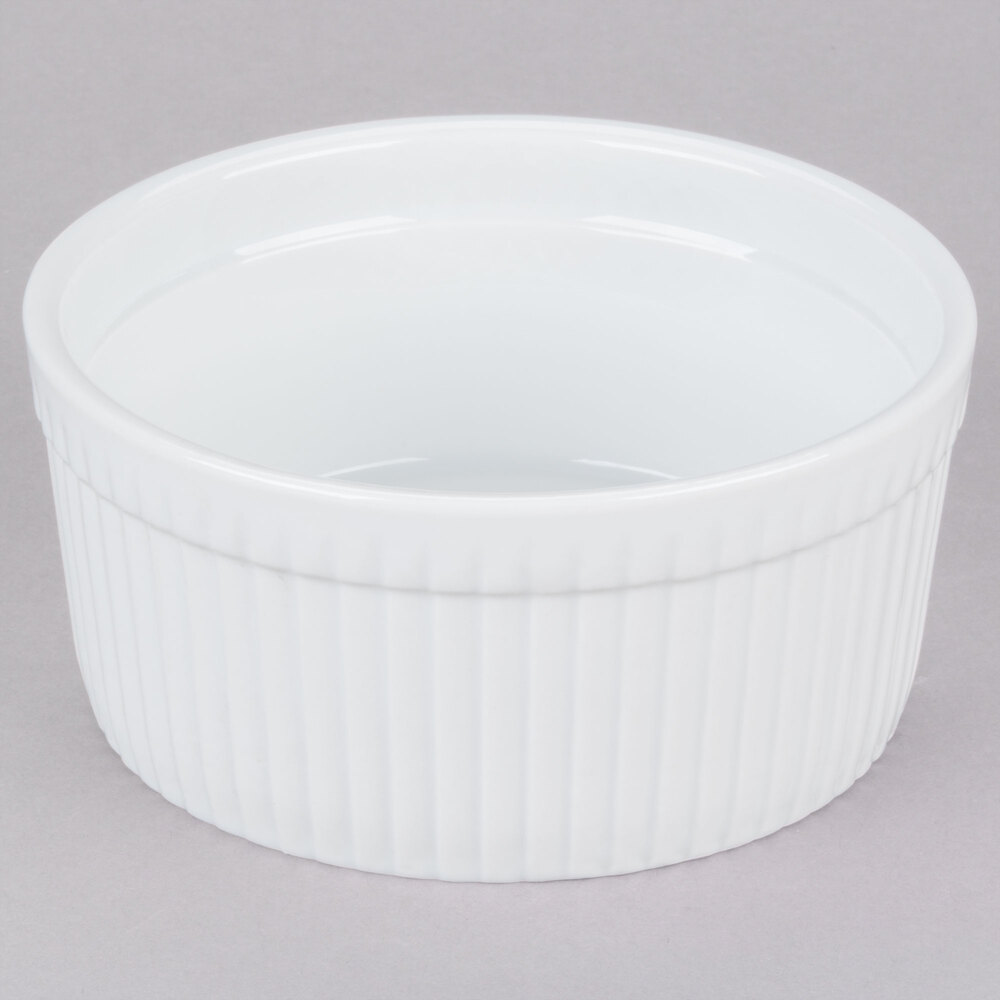 CAC SFB32 32 oz. White China Fluted Souffle Bowl 12/Case