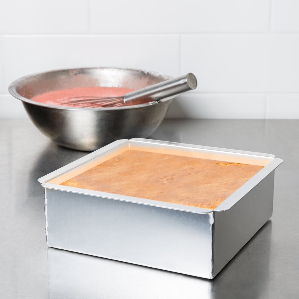 Ateco 12088 8 x 8 x 3 Aluminum Square Straight-Sided Cake Pan
