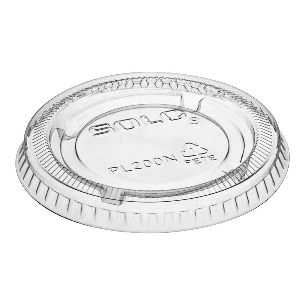 ダブルラインハンドルレスカップ1個 Solo PL200N Medium Clear Plastic Souffle / Cup Lid - 2,500/Case