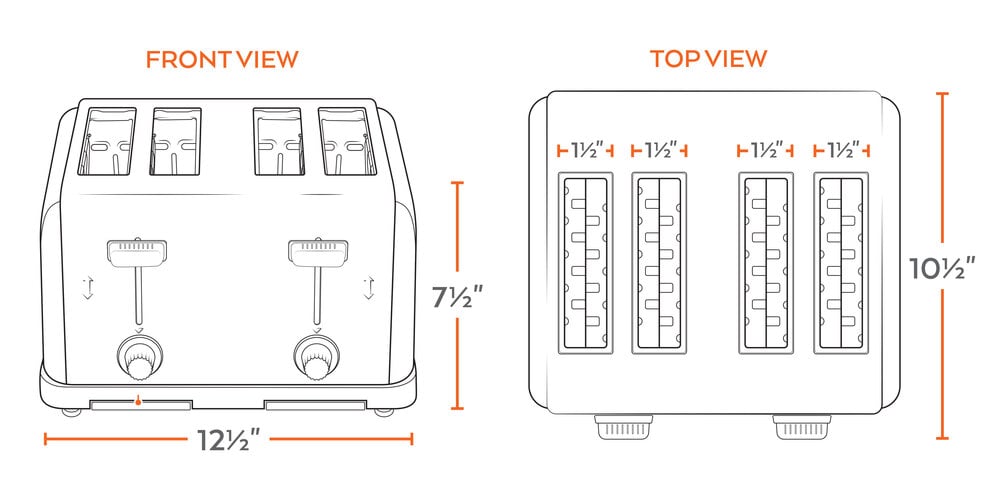 Galaxy MDT4 4-Slice Commercial Pop-Up Toaster - 120V