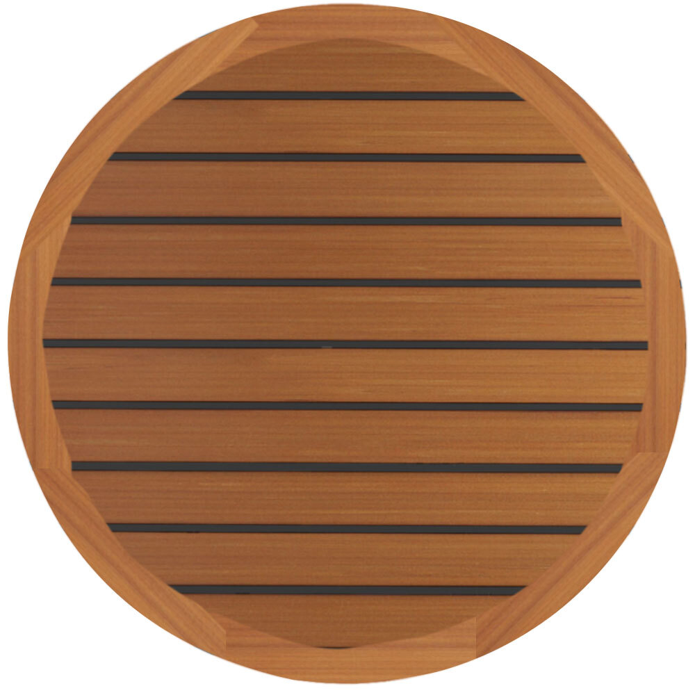 Grosfillex 99832008 30" Round Teak Outdoor Molded Melamine Table Top