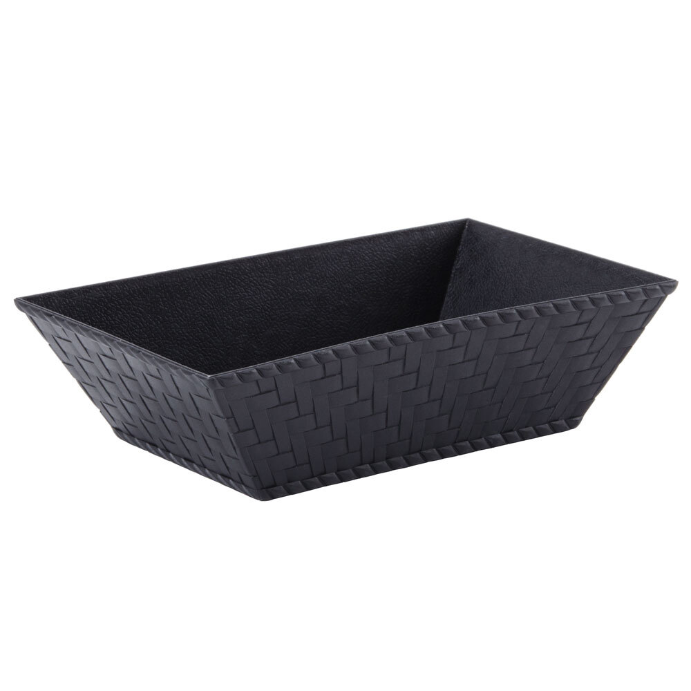 GET RB893 8" x 4 1/2" Black Rectangular Plastic Fast Food Basket 12/Pack