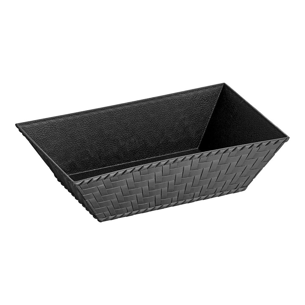GET RB893 8" x 4 1/2" Black Rectangular Plastic Fast Food Basket 12/Pack