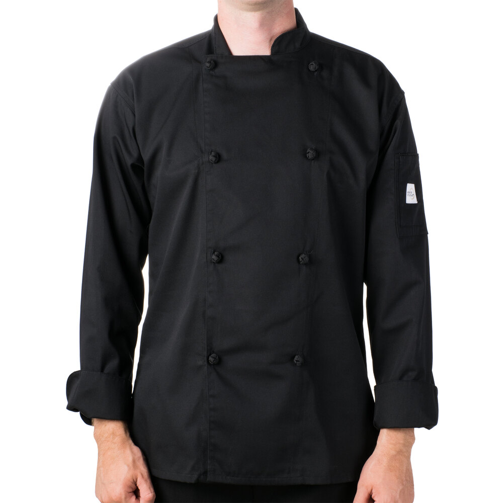 Black Special Polly Cotton Chef Jacket Long Sleeve for UNISEX kitchen cloths 