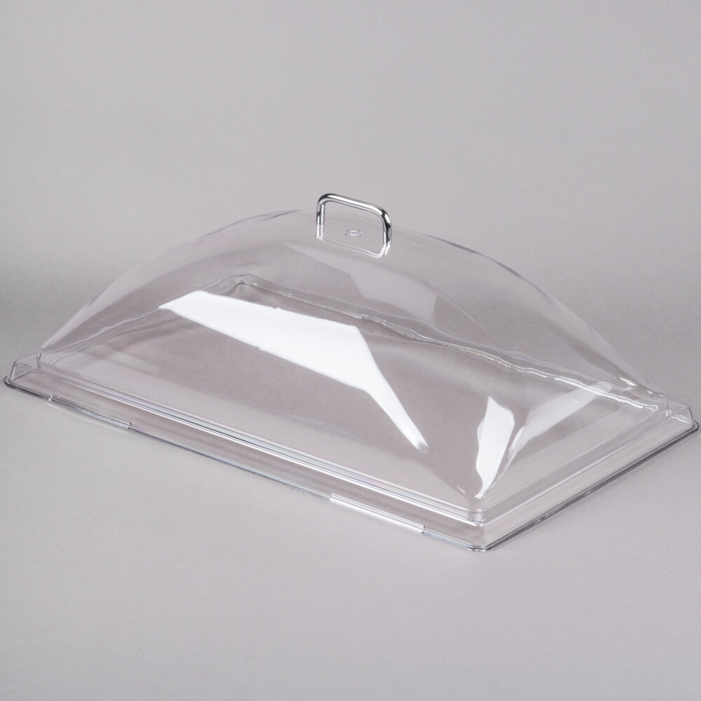 Cambro Copertura A Cupola In Policarbonato 30,5x50,8 Cm - Coperchio Trasparente Per Torte E Pane, Con Manico Cromato E Aperture Laterali