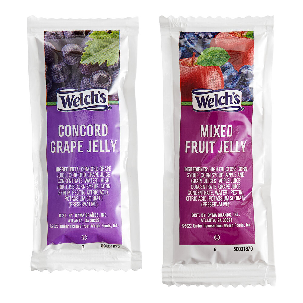 Mixed Fruit Jelly & Grape Jelly Packets (10g) 200/Case