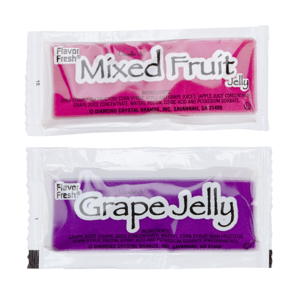 Mixed Fruit Jelly & Grape Jelly Packets (10g) 200/Case