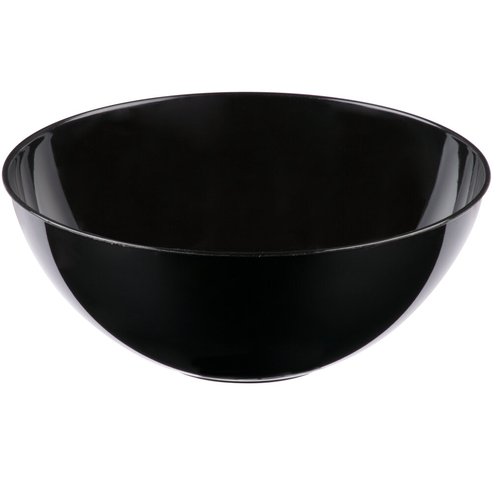 Fineline 3503BK Platter Pleasers 60 oz. Black Plastic Round Bowl 50/Case