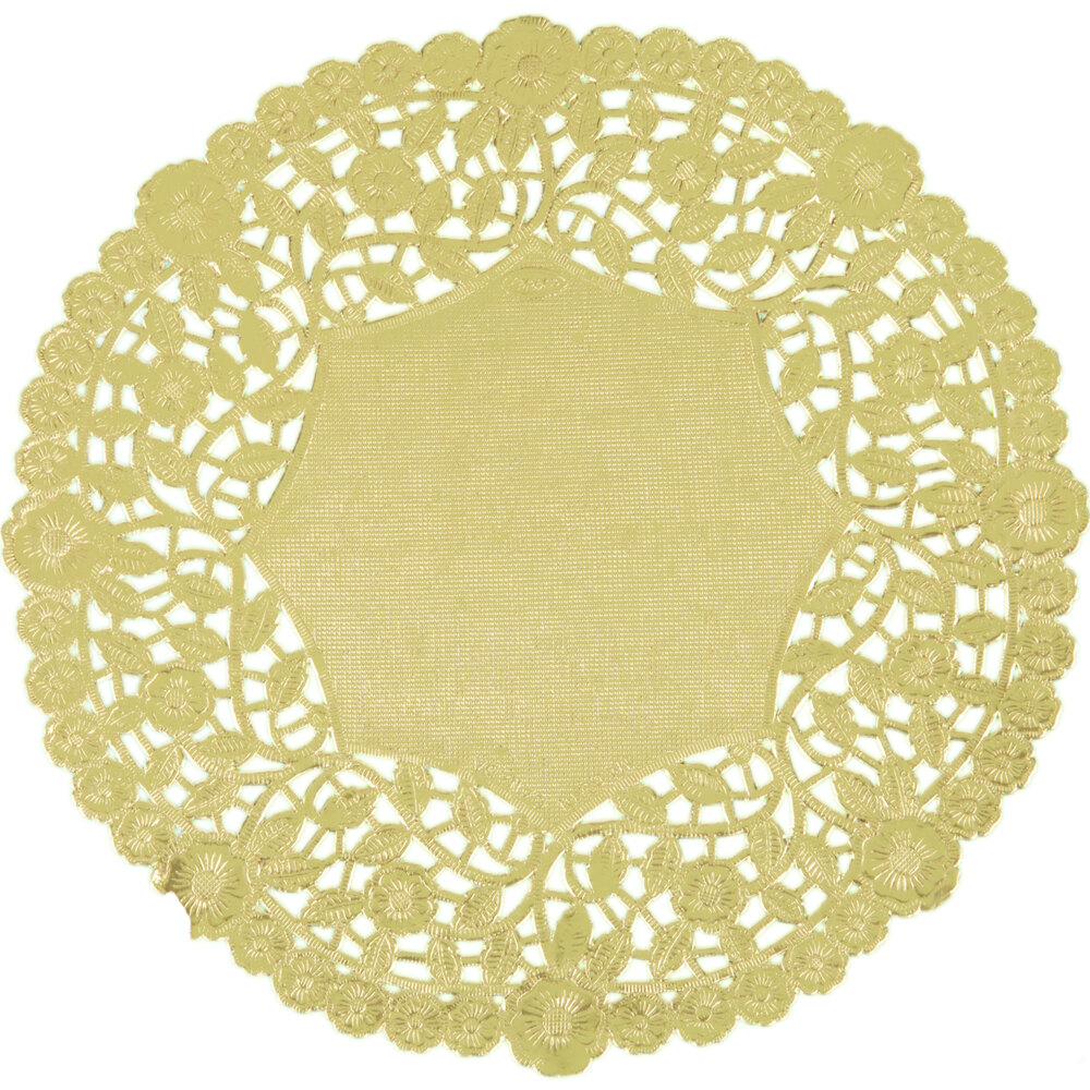 8" Gold Foil Lace Doily 500/Case