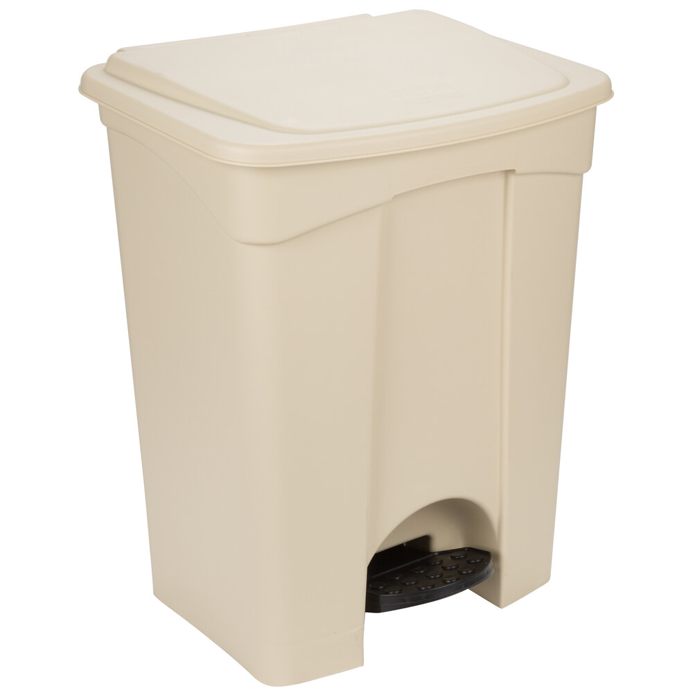 Continental 18BE 18 Gallon Beige Step On Rectangular Trash Can