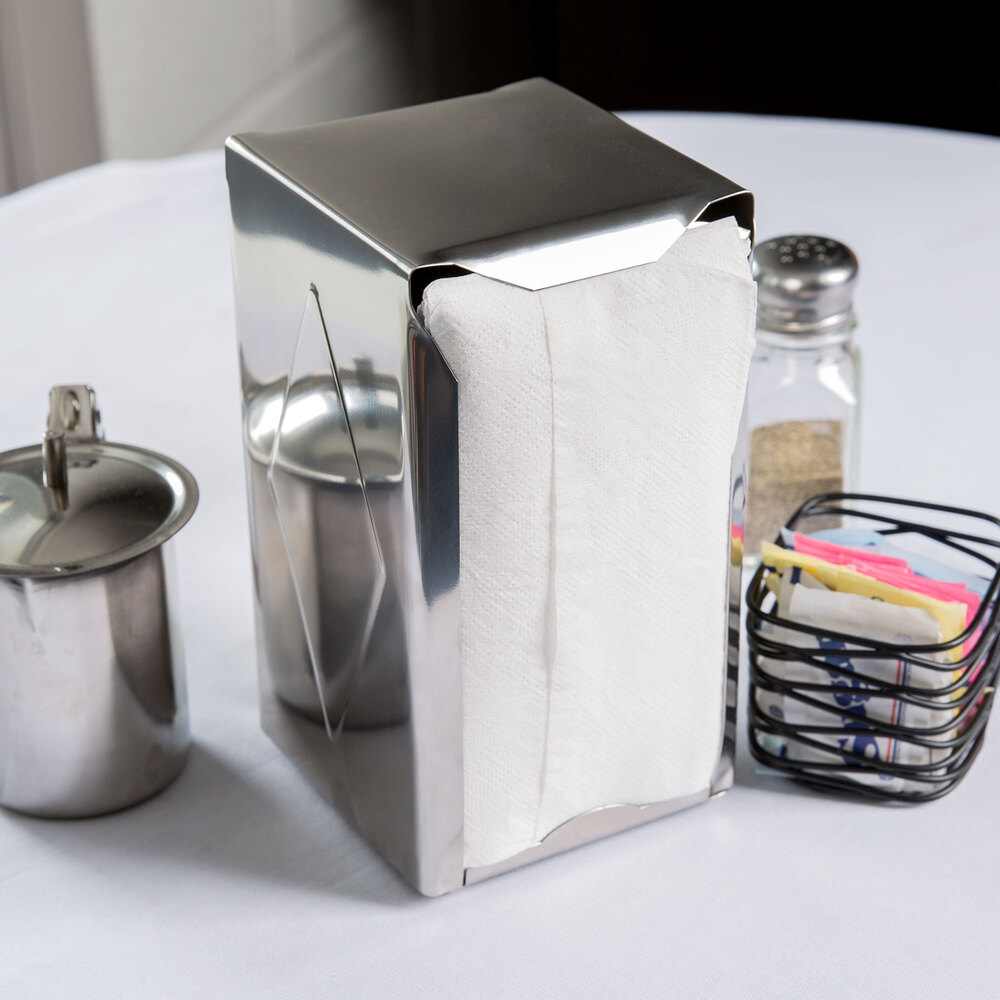 Vollrath 46798 One Sided Spring Loaded Tabletop Tallfold Napkin Holder