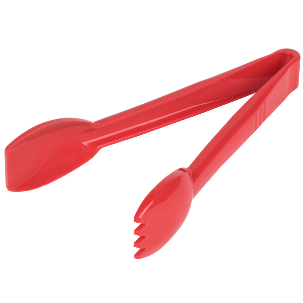 Carlisle 460905 Carly 9" Red Plastic Salad Tongs