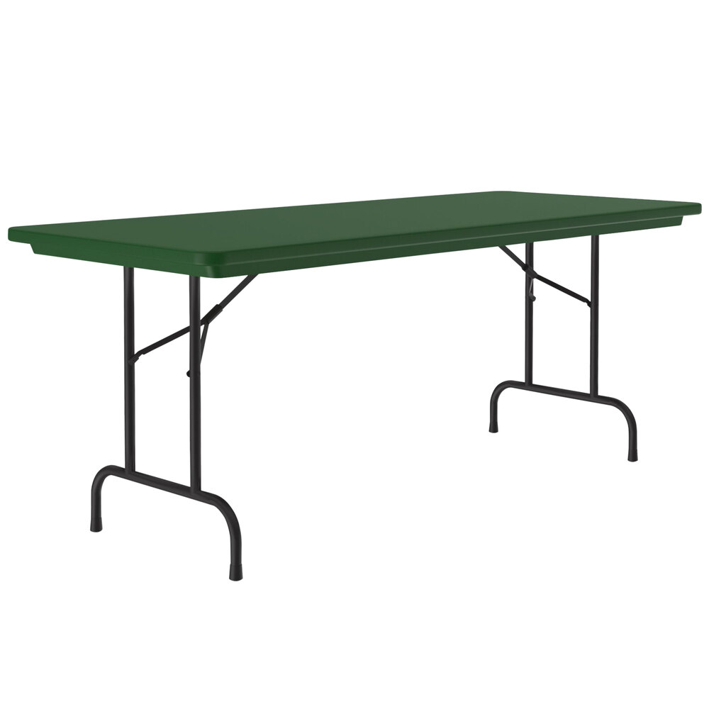 Correll RSeries 30" x 60" Green Plastic Folding Table