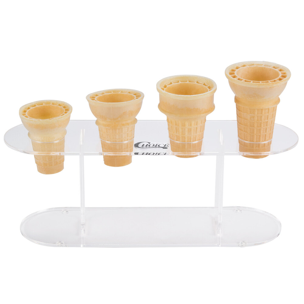 6-Hole Acrylic Ice Cream Cone Dessert Holder Display Stand Banquet Shelf Holder 