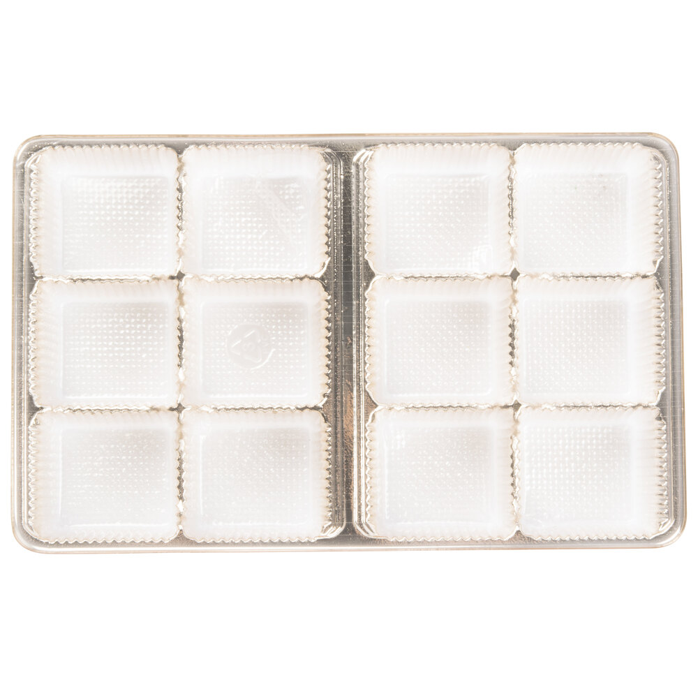 6 7/8" x 4 1/4" x 7/8" Gold 12Cavity Candy Tray 250/Case