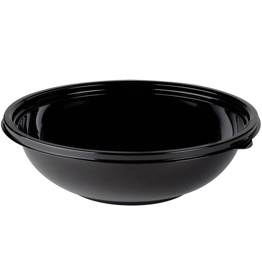 Sabert 93064A50 FreshPack 64 oz. Black Round Shallow Bowl 50/Case