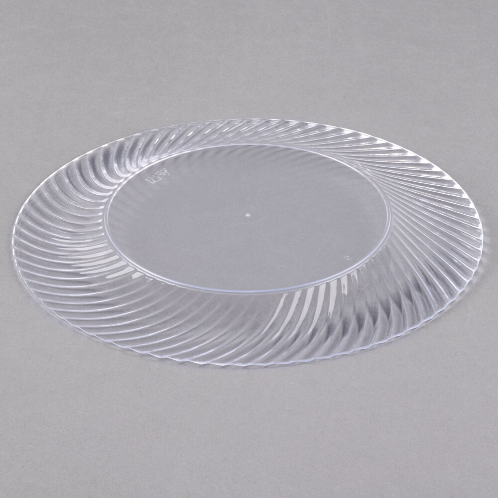 Visions Wave 7" Clear Plastic Plate 18/Pack