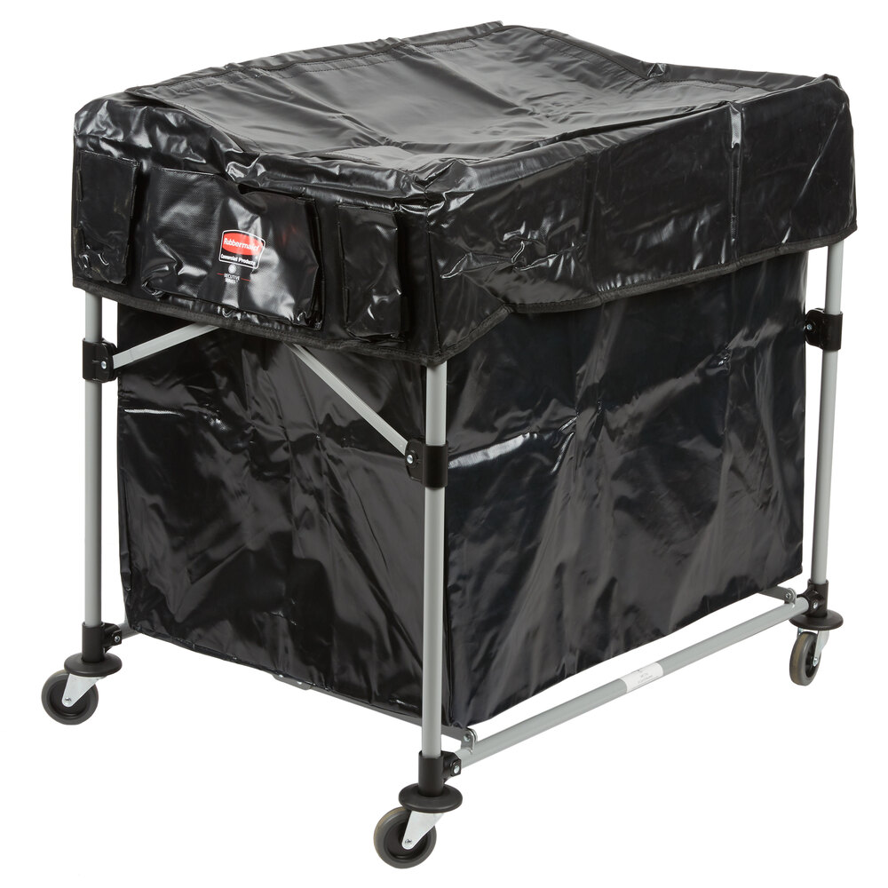 Rubbermaid Laundry Cart, 8 Bushel Collapsible XCart with Large Black Cover