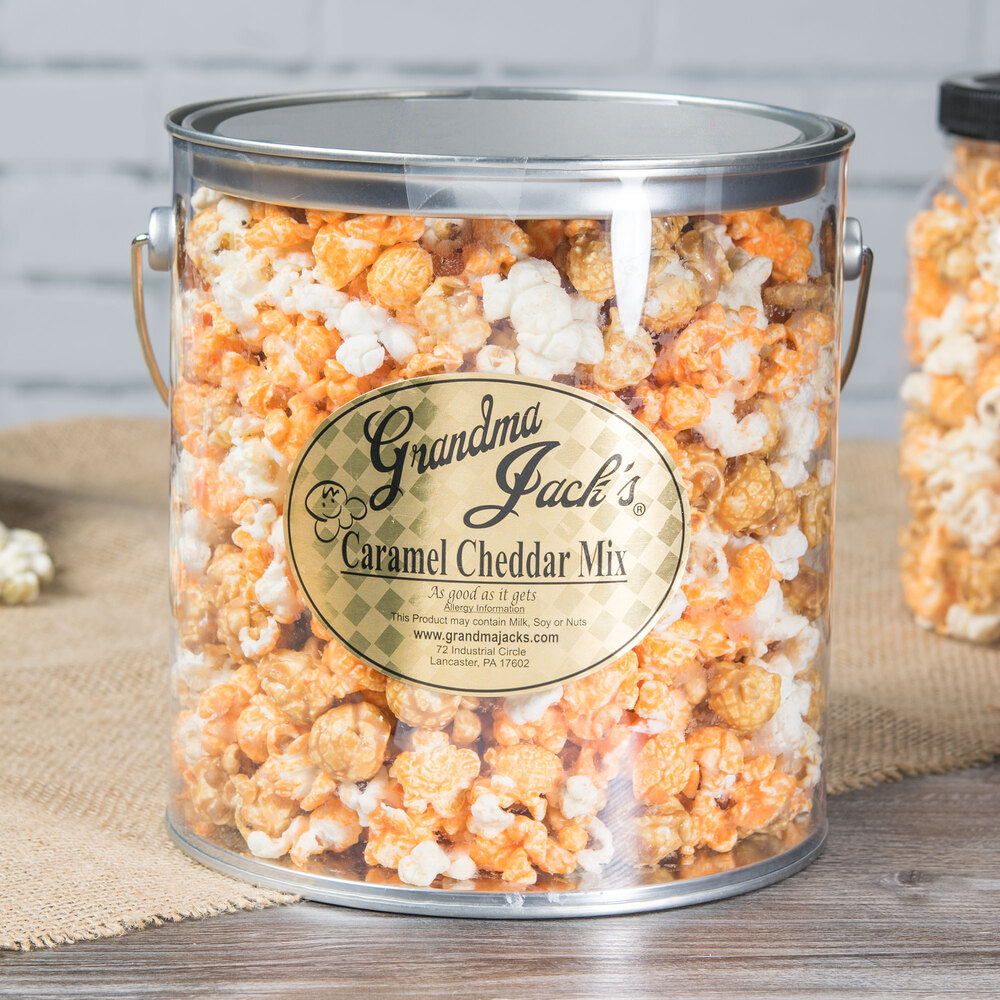 Grandma Jack's 1 Gallon Gourmet Caramel and Cheddar Cheese Mix Popcorn
