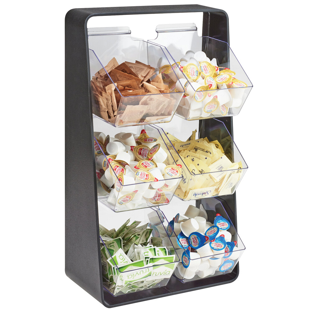 CalMil 3569613 Black Plastic Condiment Holder with Removable