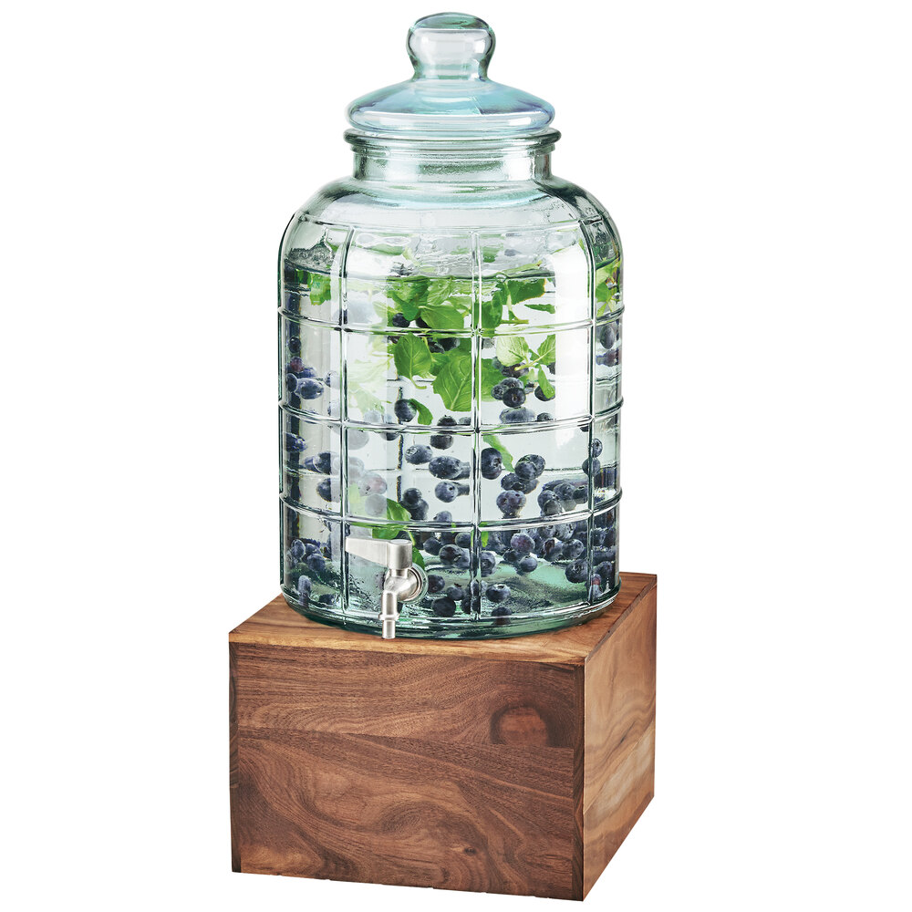 CalMil 3568278 MidCentury 2 Gallon Glass Beverage Dispenser with