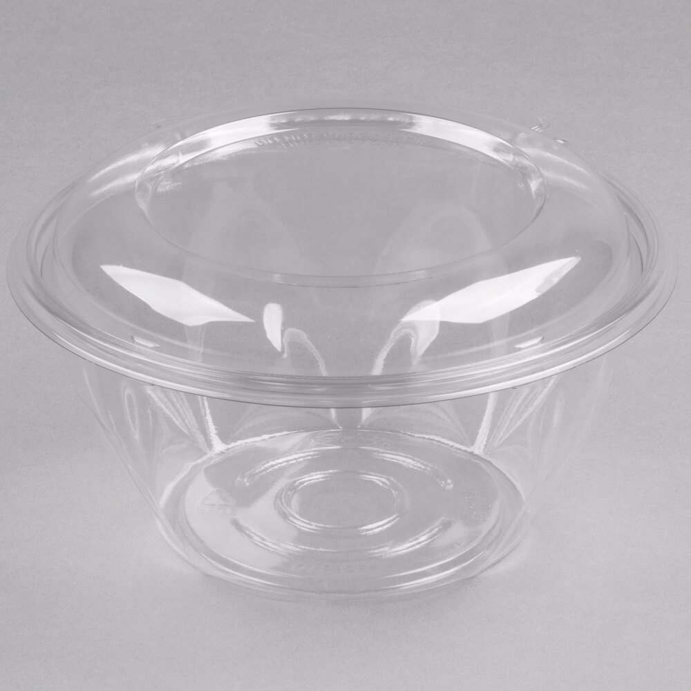 [150 PACK] 32oz Clear Disposable Salad Bowls with Lids - Clear Plastic  Disposable Salad Containers for Lunch To-Go, Salads, Fruits, Airtight, Leak