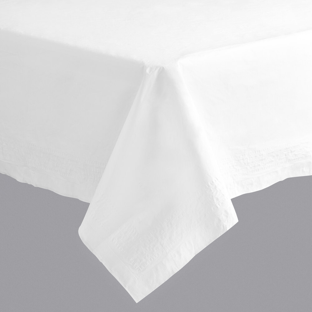 Hoffmaster Cellutex Tablecover Tissue/Poly Lined 54 in x 108 White 25/Carton 210130