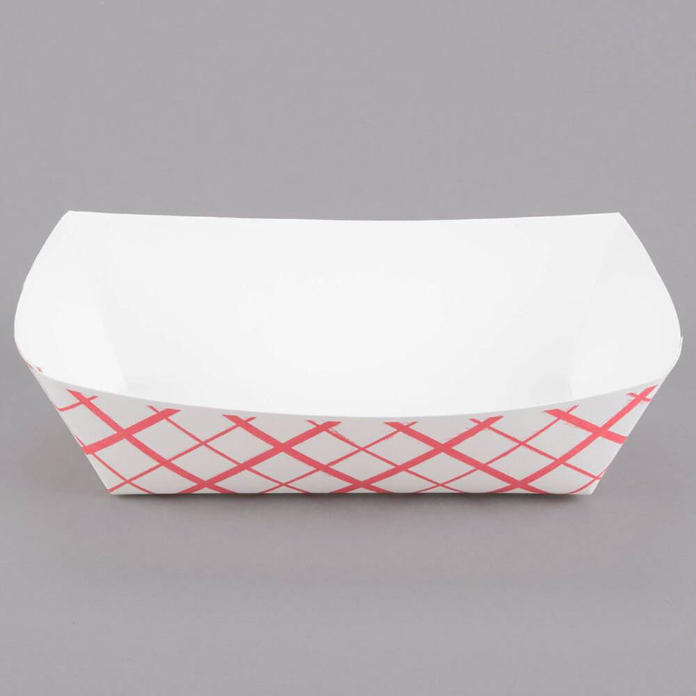 Southern Champion 0417 200 2 lb. Red Check Paper Food Tray 1000/Case