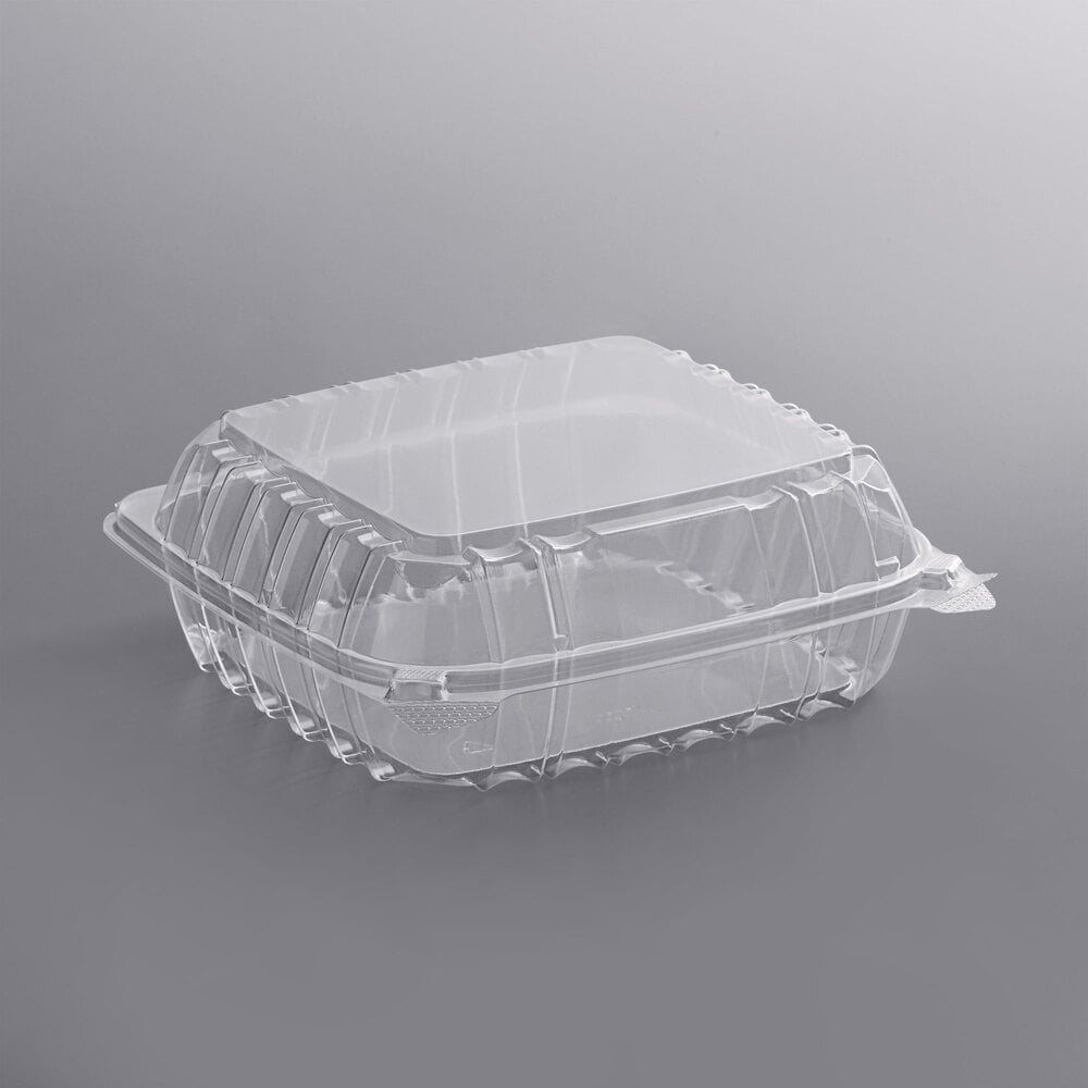 Dart Solo Dart 8 x 8x 3 Clear Plastic Hinged Food Take-Out Container  1-Compartment (pack of 50)
