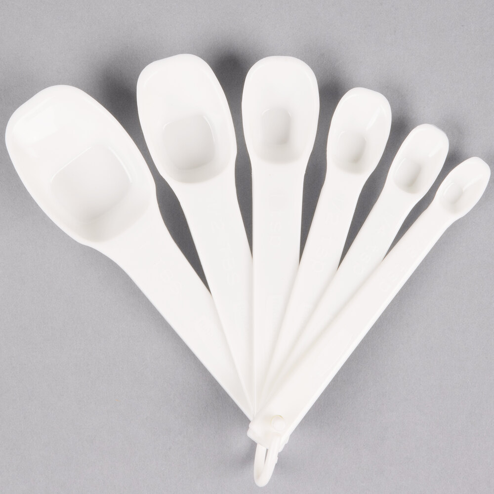 Rubbermaid FG8316ASWHT 6Piece White Plastic Measuring Spoon Set