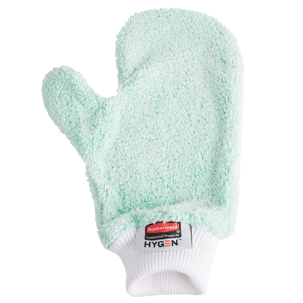 Rubbermaid FGQ65200GR00 HYGEN Green Microfiber Dusting Mitt with Thumb