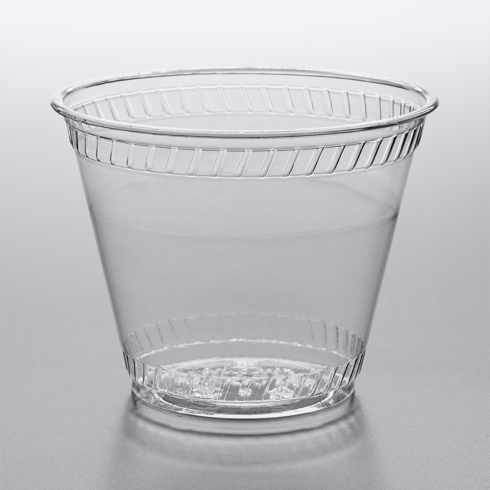 200 Plastic CLEAR Cold Drink Cup 9 oz Squat Size Beverage Soda Cocktail Wine 