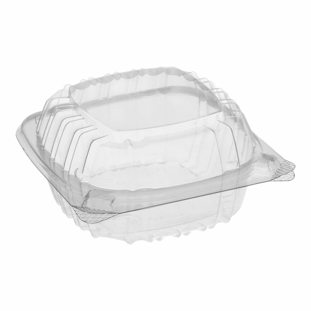 Dart C53PST1 ClearSeal Hinged Lid Plastic Container 5 3/8