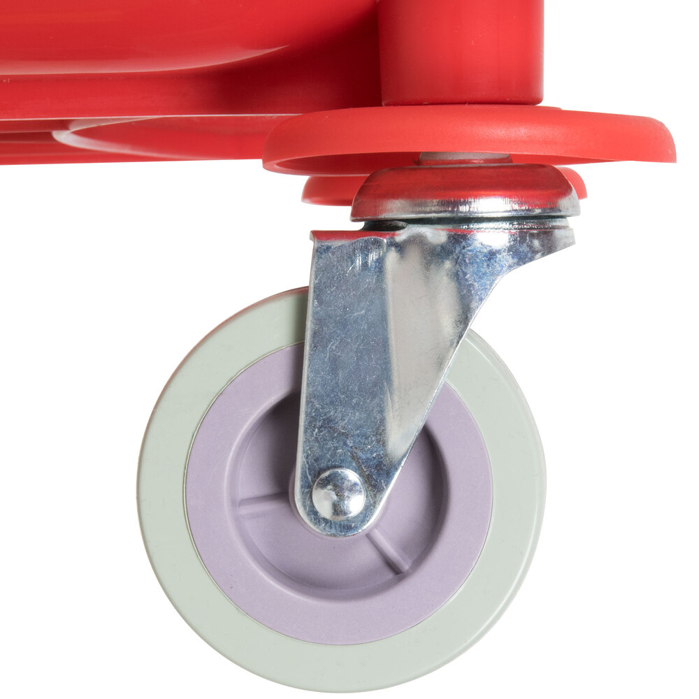 Lavex 35 Qt. Red Mop Bucket & Side Press Wringer Combo