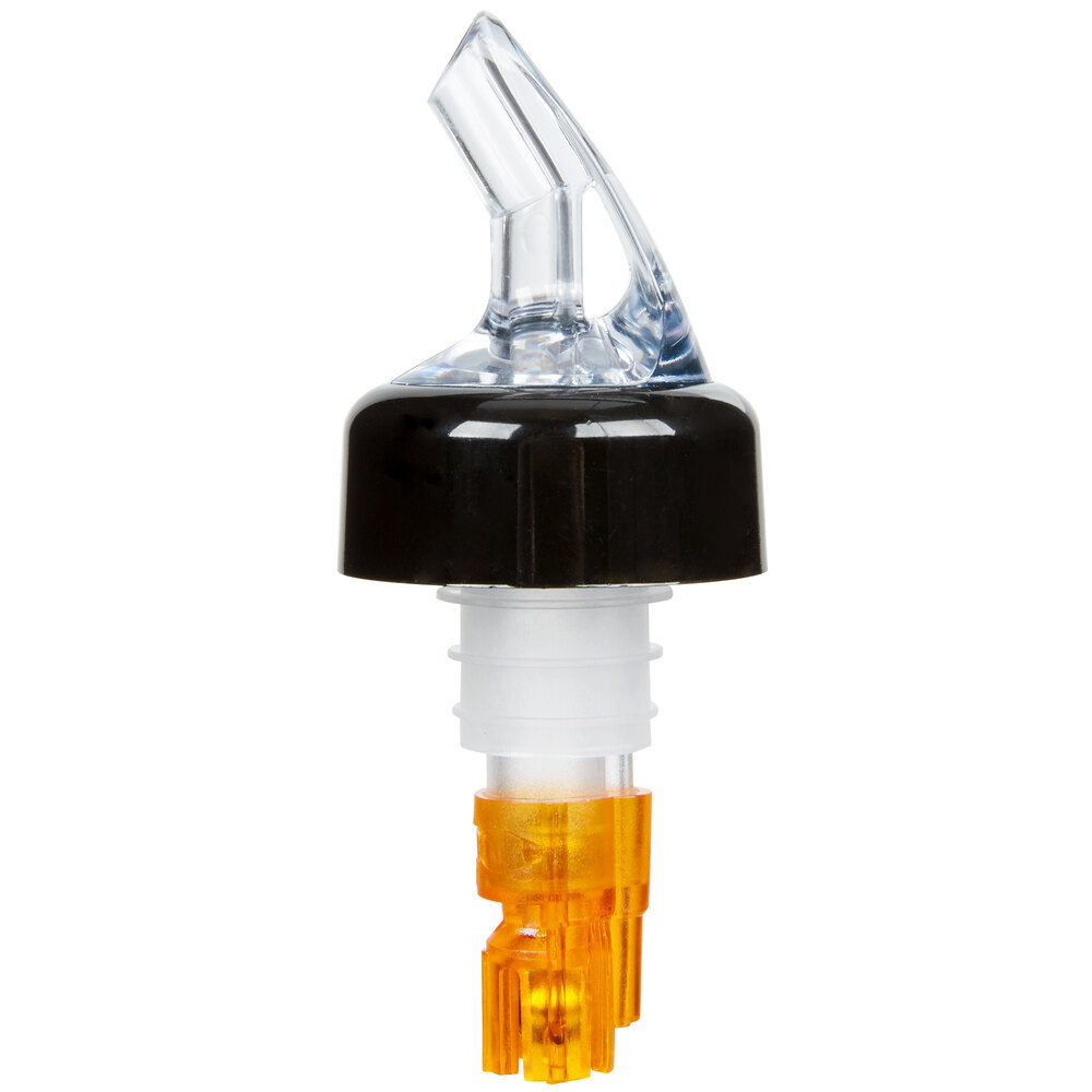 .5 oz. Clear Spout / Orange Tail Measured Liquor Pourer with Collar
