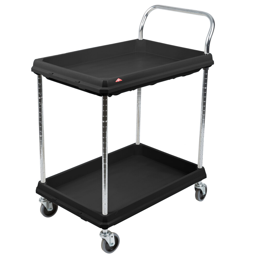 metro-bc2030-2dbl-black-utility-cart-with-two-deep-ledge-shelves-32-3-4