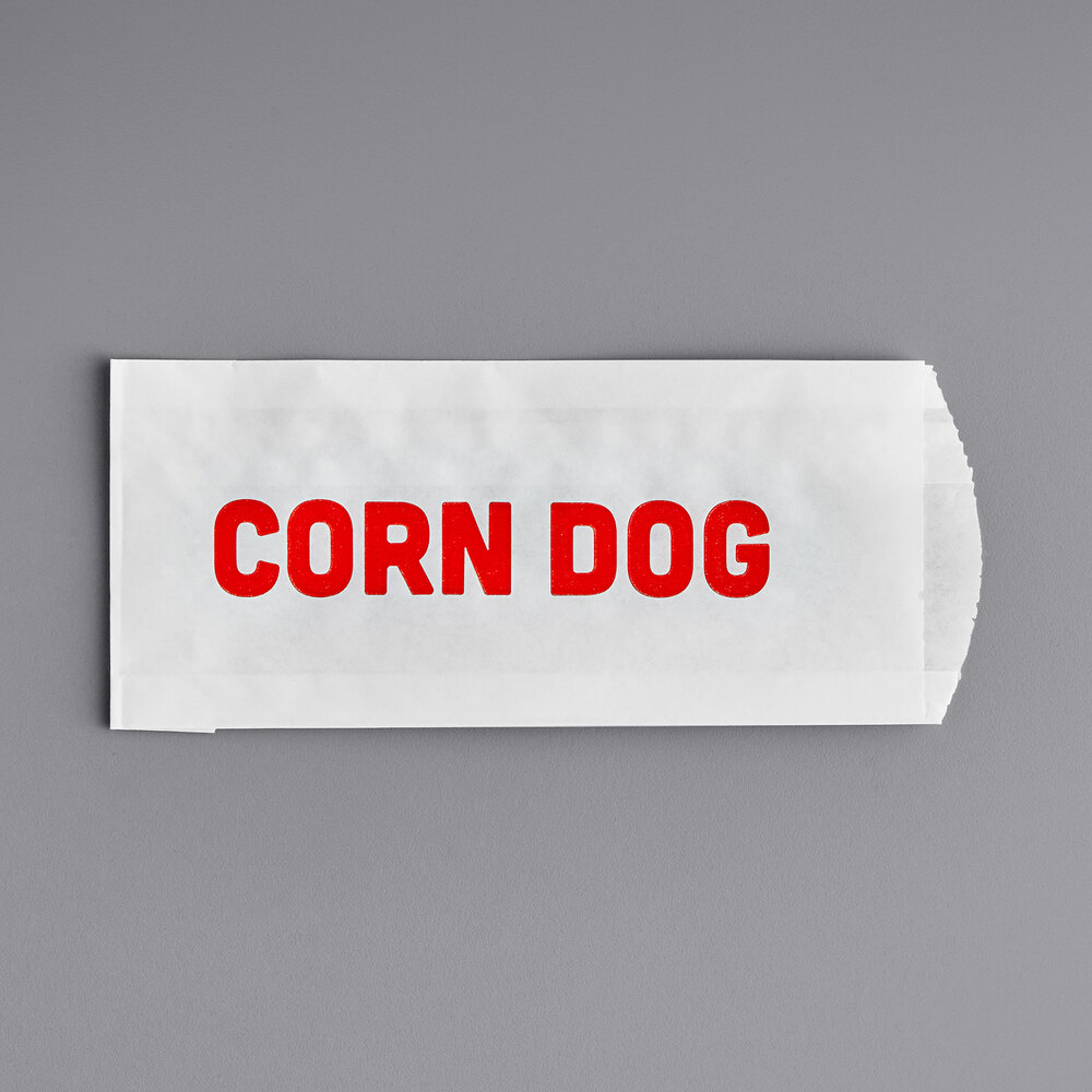 Carnival King 3 inch x 3/4 inch x 7 inch Printed Paper Corn Dog Wrapper - 2000/Case