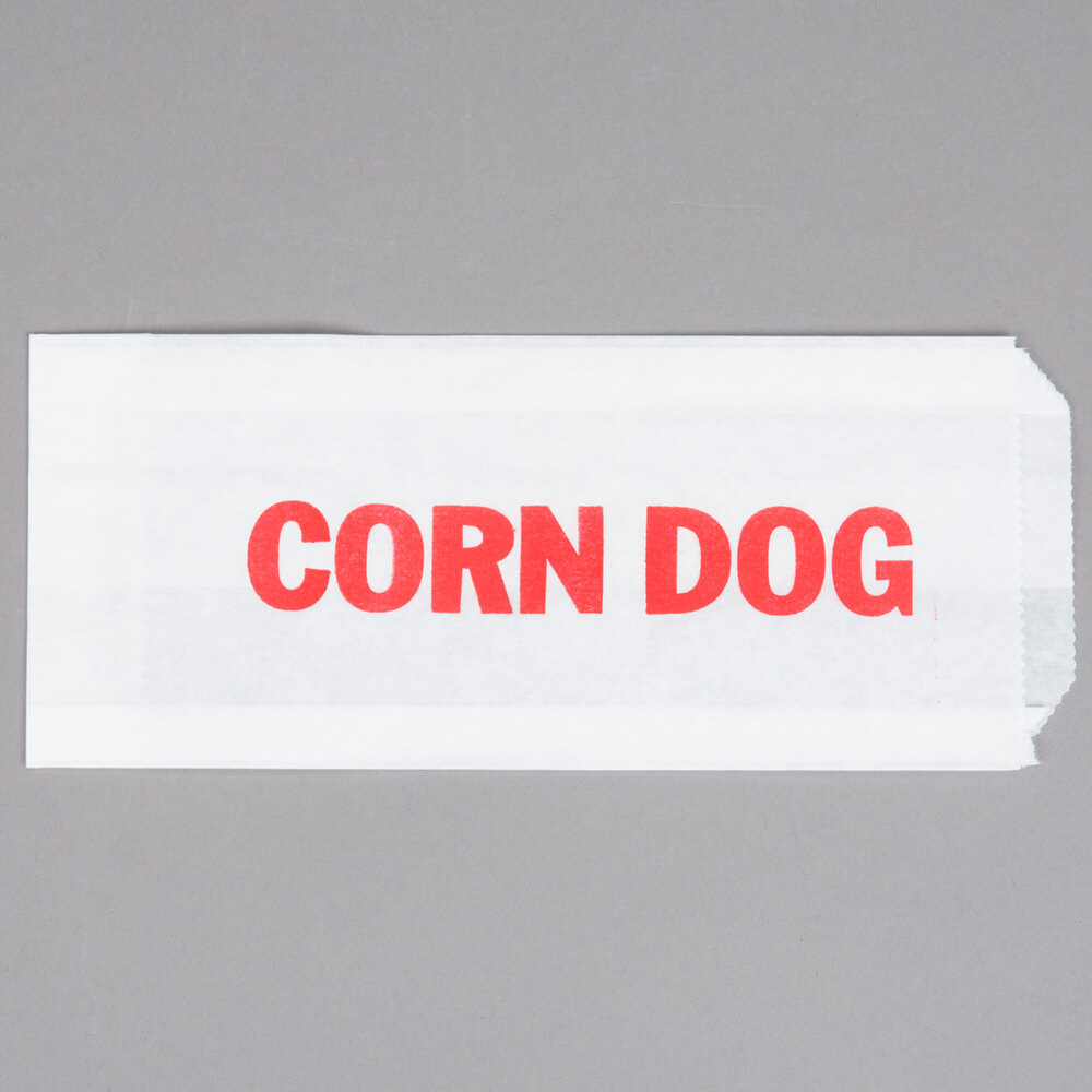 Carnival King 3 inch x 3/4 inch x 7 inch Printed Paper Corn Dog Wrapper - 1000/Case