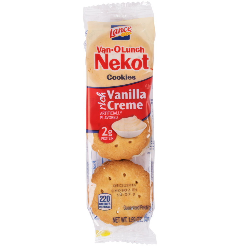 Lance VanOLunch Nekot Vanilla Creme Sandwich Cookies 20 Count Box 6
