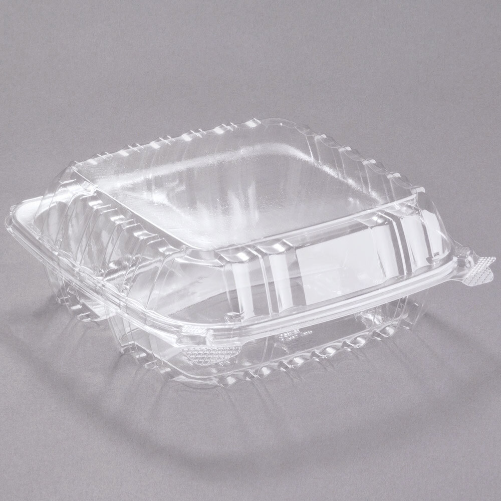Dart Plastic Container, 3 Compartments, Hinged - 250/Case