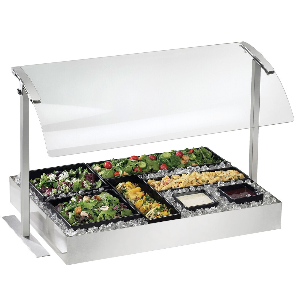 CalMil 20263655 37" Acrylic Single Sneeze Guard with Stainless Steel