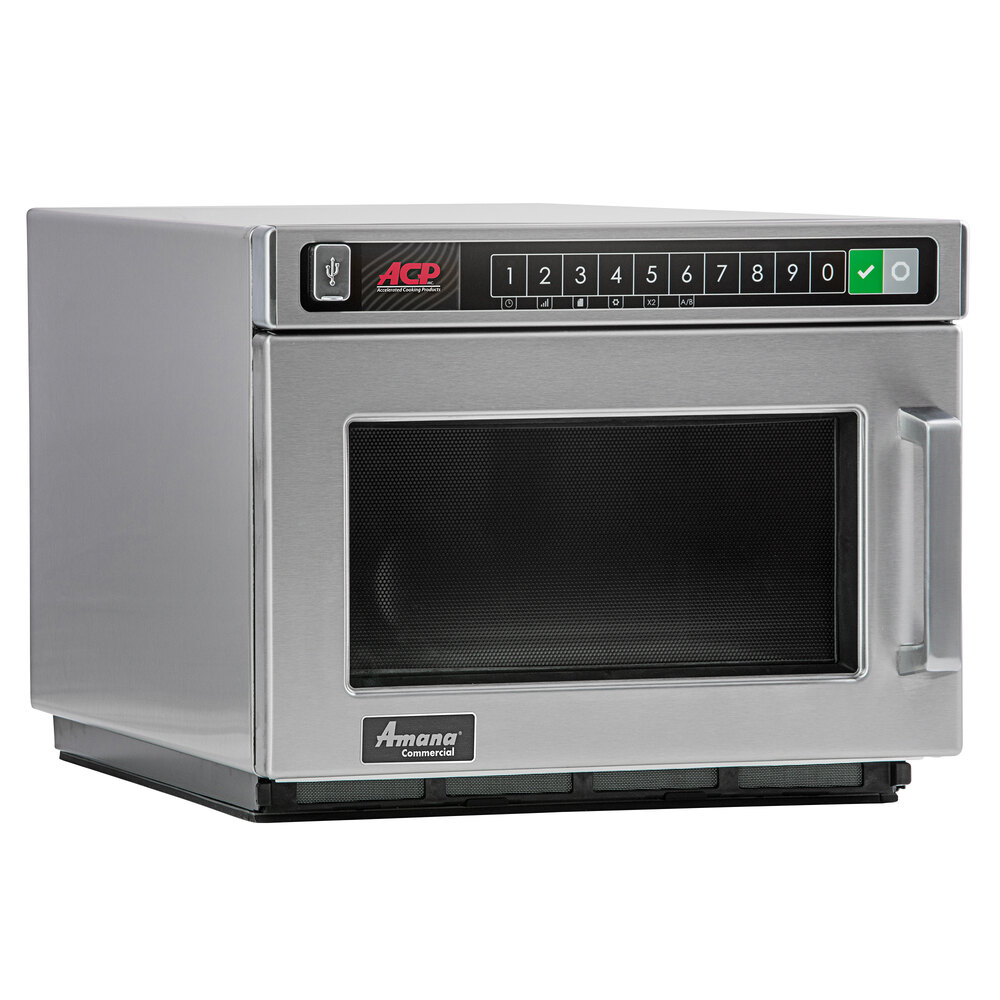 Amana HDC12A2 Heavy Duty Stainless Steel Commercial Microwave with Push
