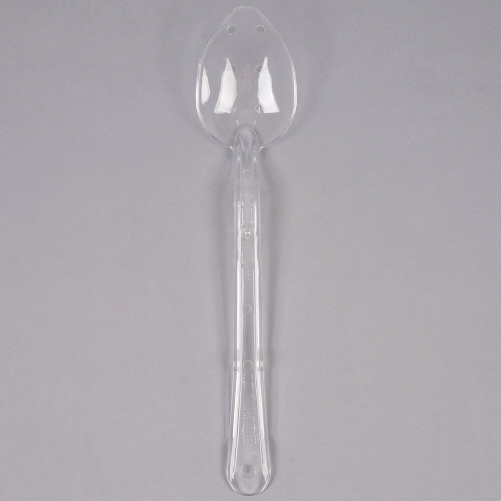 Carlisle 443007 15" Clear Solid Salad Bar / Buffet Spoon