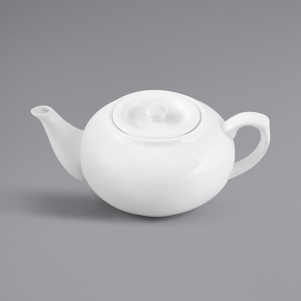 Our Table Simply White 32 oz. Porcelain Teapot with Lid